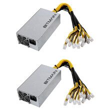 2X Fonte de Alimentação APW7 1800W Mineração PSU para Bitmain S9/+/A6/A7/R4/S7/E9 com Conectores 10X PCI-E de 6 Pinos