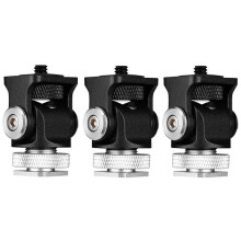 3X Hot Shoe Mount Monitor Microphone Flash Holder 1/4 Inch Screw Camera Bracket Tripod