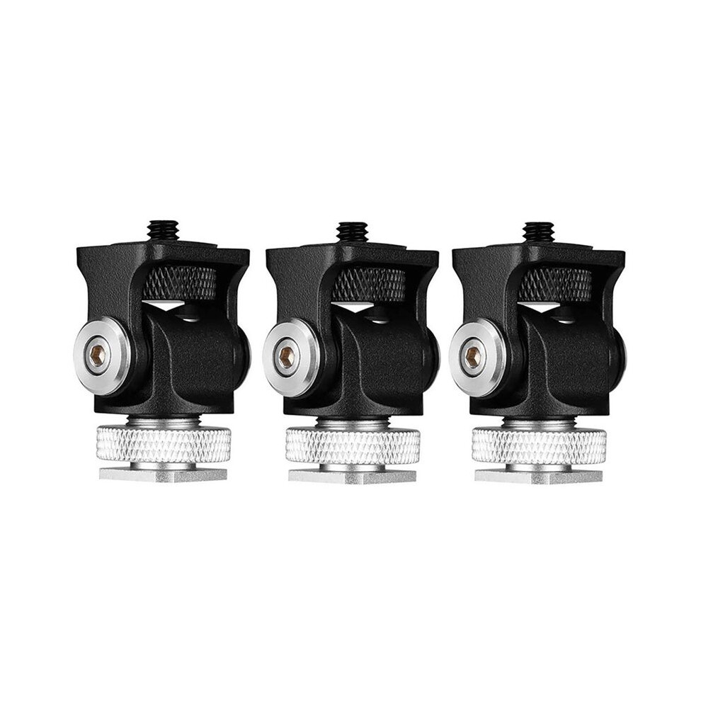 3X Hot Shoe Mount Monitor Microphone Flash Holder 1/4 Inch Screw Camera Bracket Tripod 6032963251346