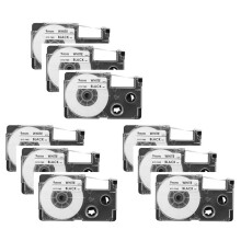 9 Pack 9mm Black White Label Tape Label Maker Compatible with KL-120, KL-60, KL-100, KL750B, KL750, KL7200