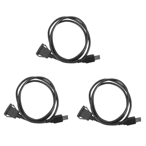 3X Car Dash Board Flush Mount USB Male to Female Socket Extension Panel Cable 1M