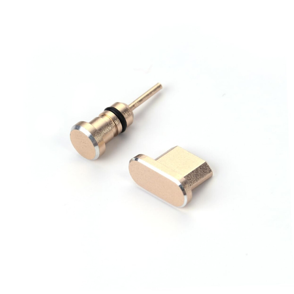 Phone Dust Plug Set With Micro Usb And 3.5Mm Jack, Anti Dust Port Protector For S7 S7 Edge Honor 6X Gold 9330225952329