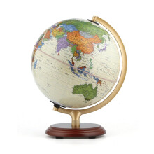 Illuminated World Globe with Wooden Stand, Antique LED Light Up Decorative Globe for Home or Office