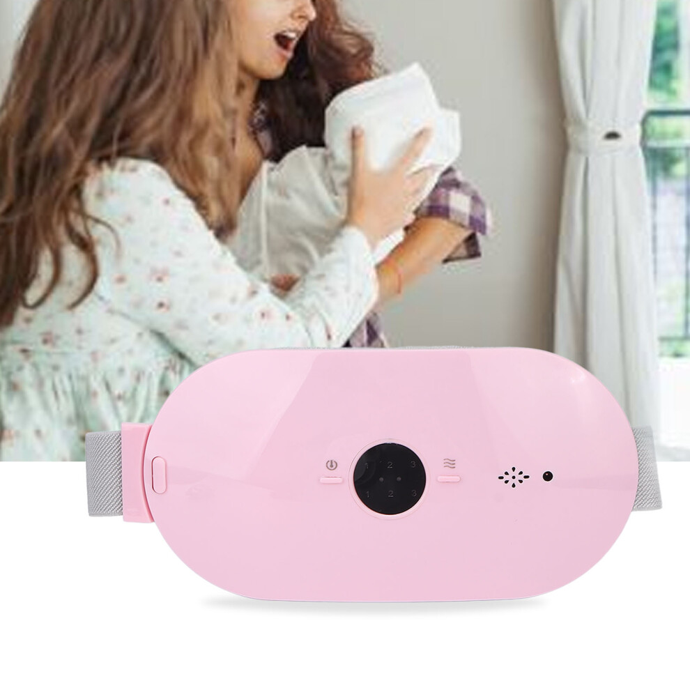 Electric Vibration Waist Belt 4 Temp Gears Heated Pad 1800mAh Pink