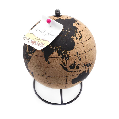 Pinnable Cork Globe 5.7' Antique Standing Desk Decor Compact Map for Home Office 1