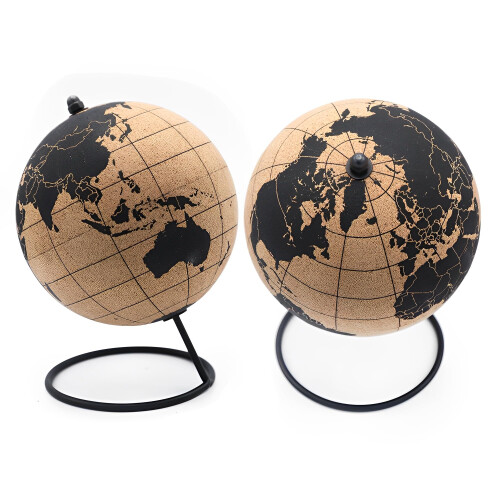 Pinnable Cork Globe 5.7' Antique Standing Desk Decor Compact Map for Home Office 2