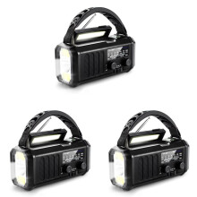 3X Emergency Weather Radio FM/AM/WB,Portable Hand Crank Radio,Flashlight ,Solar Powered 10000mAh for Outdoor Camping