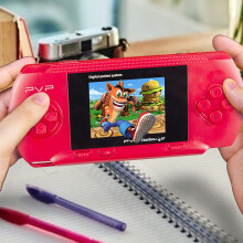 Handheld Game Console with 800 Builtin Games, USB Rechargeable Retro Mini Arcade for Kids and Adults (Red)