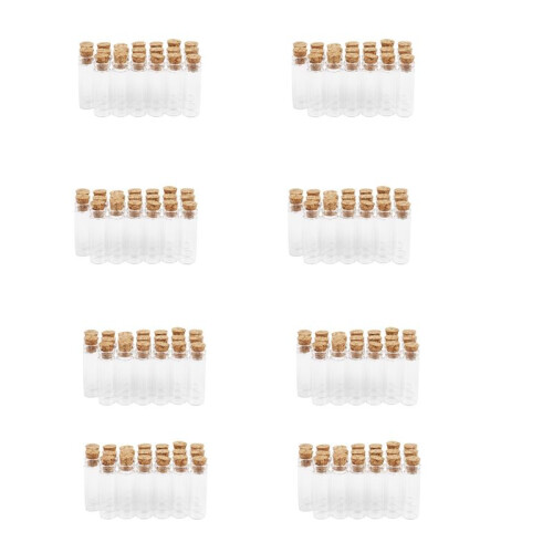 160Pcs 11X32mm Tiny  Empty Clear Cork Glass Bottles Vials 2Ml