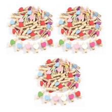 150Pcs Mixed Colours Wooden Peg Photo Paper Peg Clips