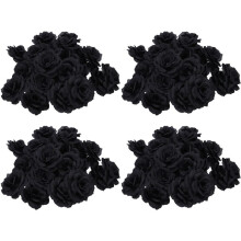 80 Pcs Black Rose Artificial Silk Flower Party Wedding House Office Garden Decor DIY
