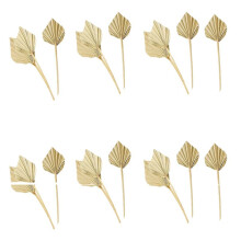 20 Pcs Boho Dried Spears Natural Dried Fans Dried Leaves Dried Leaf Fan Leaf with Stem