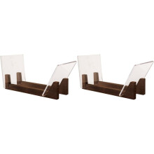 2X Support de Stockage de Disques Vinyle Capacité Extrémités Acryliques Présentoir En Bois LP Vinyle Album Support de Bureau