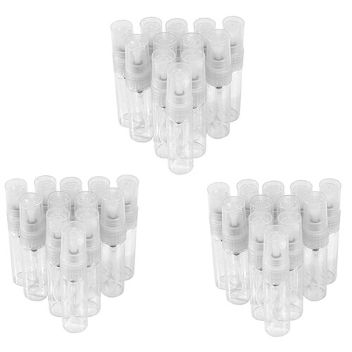 75Pcs  5Ml Glass Refillable Travel Perfume Empty Bottle Atomizer Pump Spray