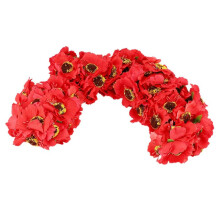 High Qualität Seidenmohn Kamelie 5 cm 180 Teile / Los Künstliche Blumen Klatschmohn Hand Made Kleine Hochzeitsdekoration (Rot)