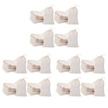 600Er Packung Baumwoll Musselin Taschen Sachet Tasche Mehrzweck Kordelzug Taschen (4 x 6 Zoll)