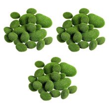 120 Pièces 2 Tailles Roches de Mousse Artificielle Pierres Décoratives Couvertes de Mousse Verte Faux