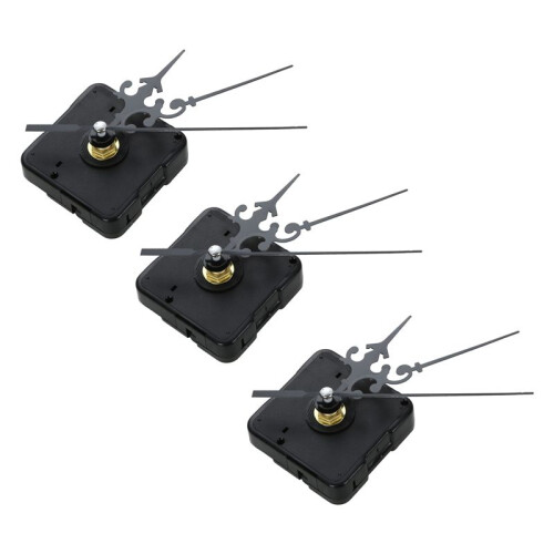 3X DIY Clock Metal Texture  Wall Clock Retro Wall Clock Movement Accessories Black