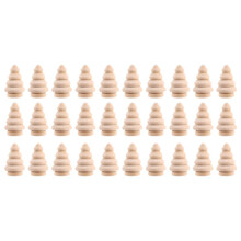 Blank DIY Holz Weihnachtsbaum Pflock Puppen Party Kuchen Dekoration 1 Paket mit 30 Stuecke