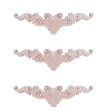 3X Wood Cadre Sculpté D'Angle de Cadre Sculpté Onlay D'Artisanat Non Peint Type: 20 x 5cm
