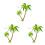 3X Coconut  Tree Sticker Tropical Beach Wall Decal Living Room Backdrop Sticker 1