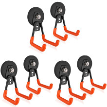 6 PCS Magnetic Hooks, Garage Magnetic Hooks Heavy Duty with Anti-Slip Coating, Strong Storage Utility Magnetic Hooks
