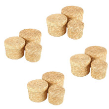 12 Pcs Handmade Straw Woven Storage Basket with Lid Snack Organizer Storage Box Baskets Rattan Storage Flower Basket