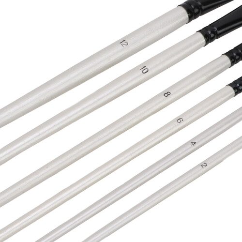 6Pcs Nylon Paintbrush Set, Soft Wool, Durable, Short Handle 2