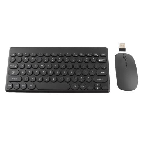 Wireless 2.4G 78-Key Keyboard & 4-Button Mini Mouse Set for Office Black 1