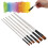 6Pcs Nylon Paintbrush Set, Soft Wool, Durable, Short Handle 15