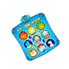 LED Light Up Dance Mat for Kids, Interactive Music Pad with Colorful Blue Animal Design, Gift Ages 6+