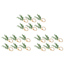 18 Stuks Eucalyptus Servetringen Handgemaakte Houten Kralen Home Decor Faux Groen Servethouders voor Bruiloften, Feest, Etc