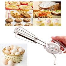 2X Rotary Manual Hand Whisk Egg Beater Mixer Blender Stainless Steel Kitchen Tools
