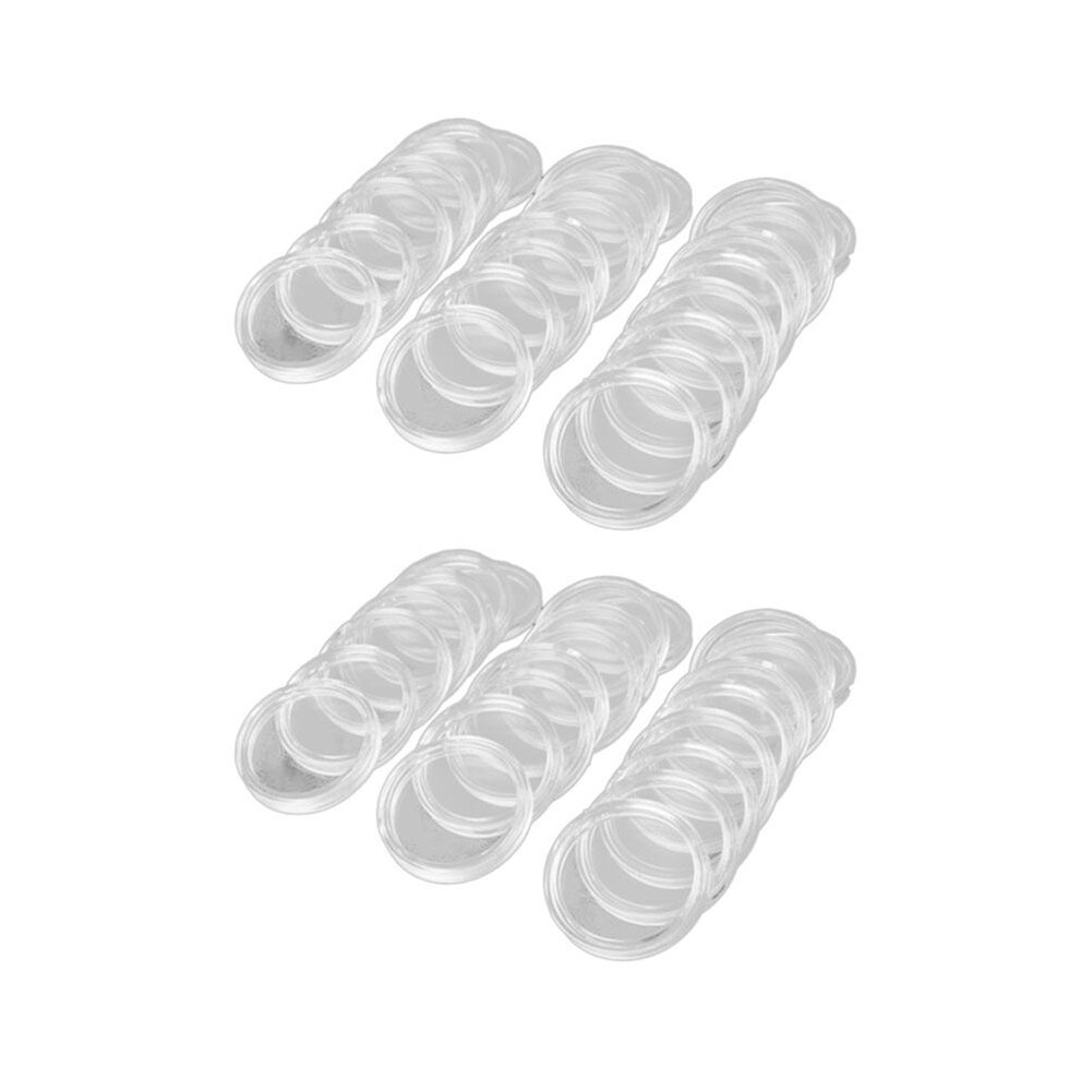 200Pcs 21Mm Round Clear Plastic Coin Holder Capsules Box Storage Clear Round Display Cases Coin Holders Brecantia