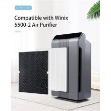 2X Replace Filter H for Winix 5500-2 Air Purifier,HEPA Filter Activated Carbon Filter Combo Pack Compare to Part 116130