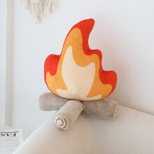 17.7in Funny Campfire Plush Pillow with Realistic Bonfire Look, Kids Camping Gift and Room Decor