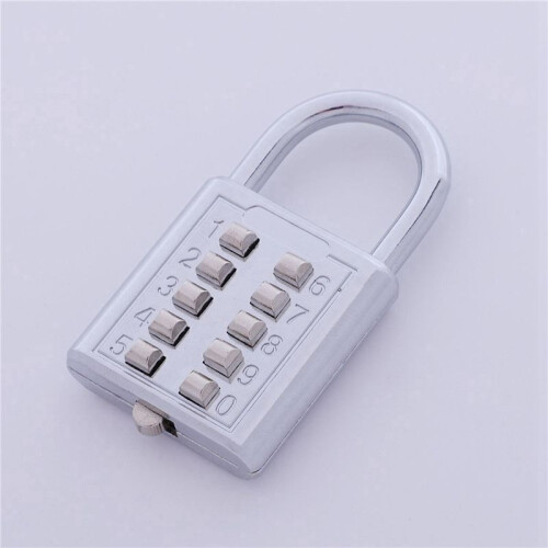 4X Anti-Theft Button Combination Padlock Digit Push Password Lock Zinc Alloy Security Lock