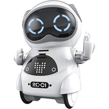 Mini RC Robot Toy with Voice Recognition Control, TwoWay Dialogue, Singing and Dancing, Pocket Size