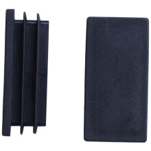 Inserções de Tampas Plásticas Retangulares para Tubos Terminais 25X50mm 180 Peças Pretas