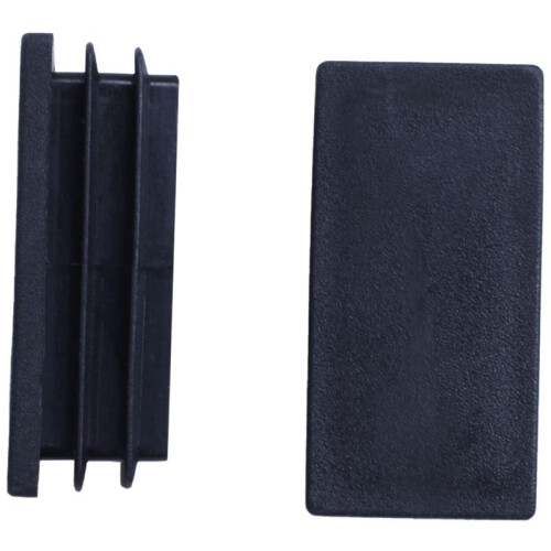 Plastic Rectangle Blanking End Tube Caps Inserts 25X50mm 180Pcs Black