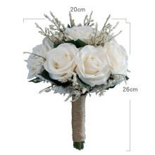 6X Bouquet Da Sposa Per Matrimonio, Bouquet di Fiori Artificiali di Rose, Damigella D'Onore Della Sposa
