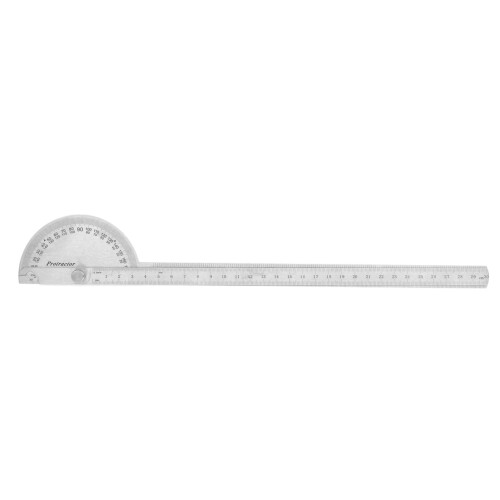 Stainless Steel Angle Protractor 0–180 250mm Woodworking Ruler 1