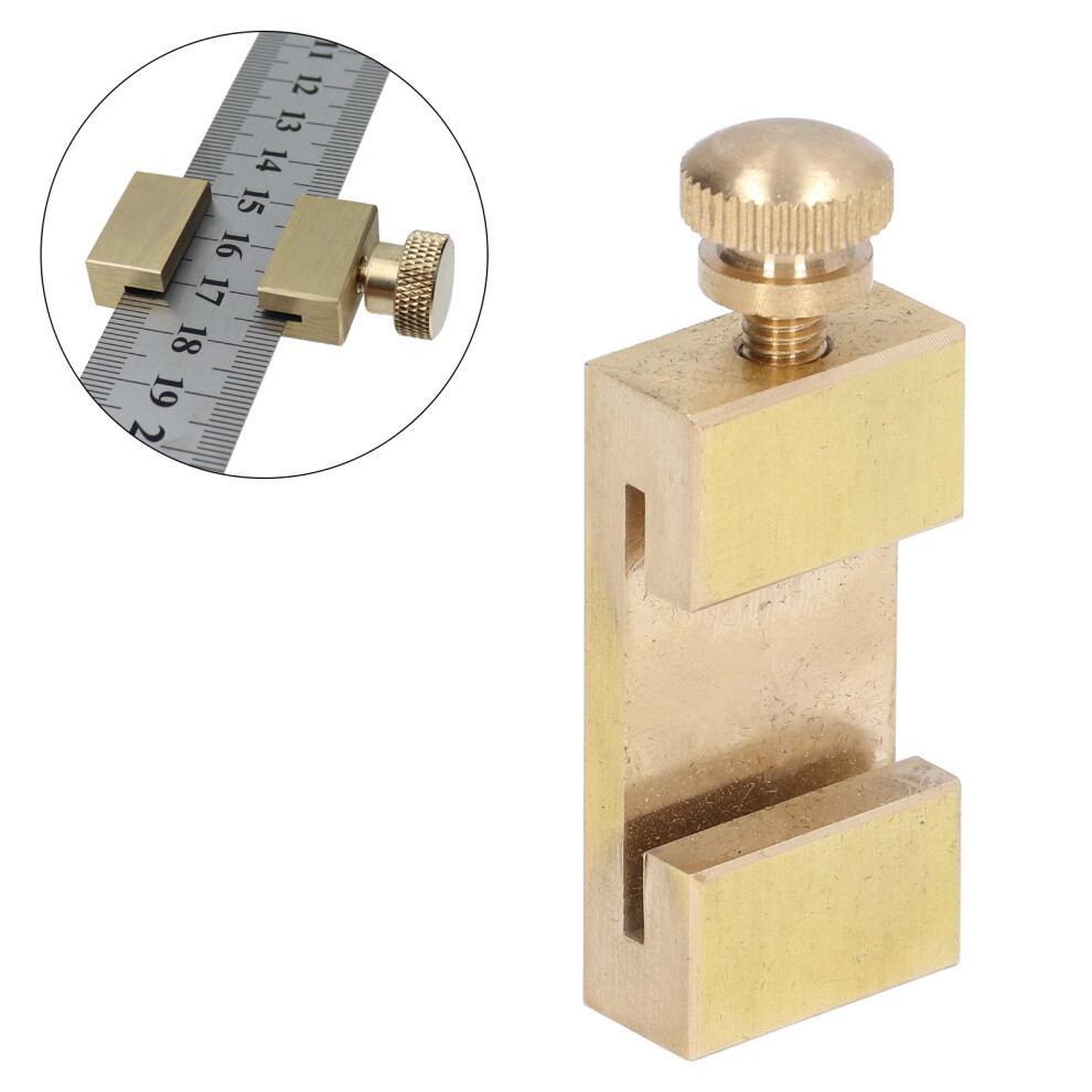 Woodworking Steel Ruler Limit Block With Brass Scribe & Angle Line Locator Tool 6901390457273