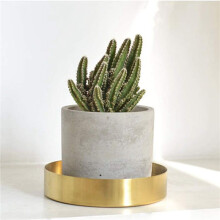 2X Round Gold Tray,Metal Decorative Tray Makeup Tray Organizer for Vanity,Bathroom,Dress,Matte Brass Finish, 7.9 Inch