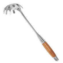 Stainless Steel Pasta Server with Draining Holes and Serrated Edges for Kitchen Cooking