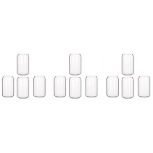 12 Pack Can Shape Glass Fashion Water Milk Juice Simple Juice Cup Beer Glass Shake Glass Dessert Cup Cola Mug, 400ML