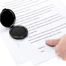 10 Pack Fingerprint Ink Pads, Black Thumbprint Stamp Pad, Easy to Wash Portable Thumbprint Kit