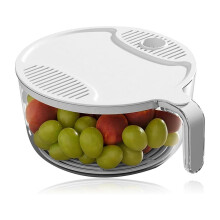 Rice Strainer, Beans Washer Strainers and Rice Washer Strainer Bowl with Cover Rice Cleaner for Vegetables White