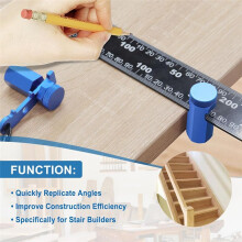 Tall Stair Gauges with Holder&Carabiner Knobs for Framing Square, Versatile Circular Saw Layout Tool for Stair Stringers