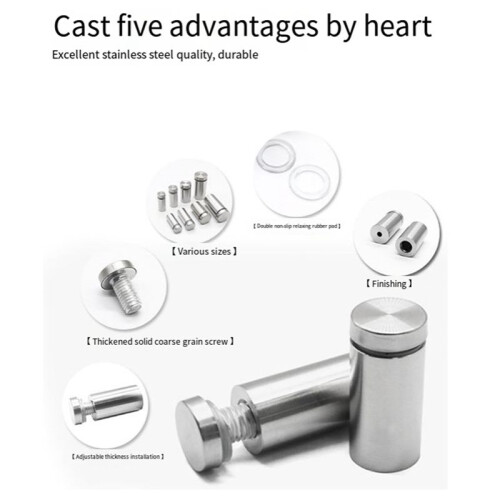 Advertising Nails Fixed Decorative Nails Photo Frame Screw Support Advertising Nails 12x22 (Brushed) 1